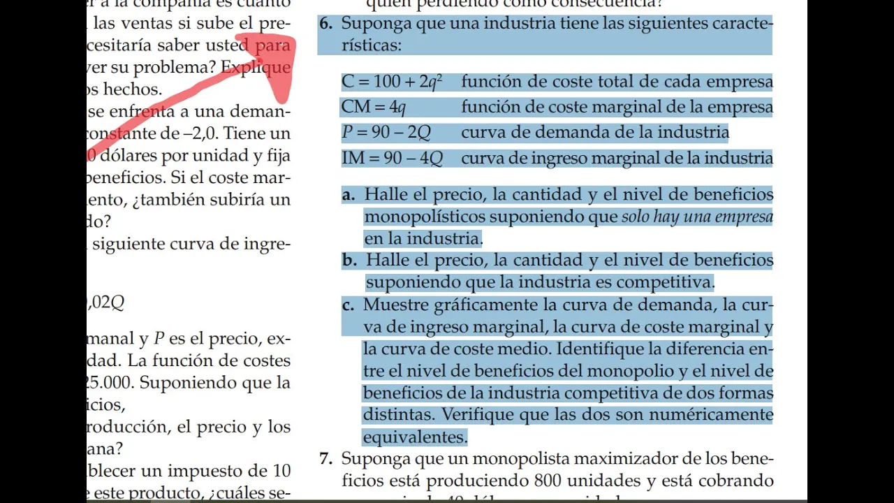 Microeconomia de pindyck capitulo 10 ejercicio 6