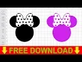 Minnie Head With Bow Svg Free Cut File for Cricut