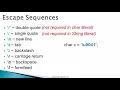 Java Programmimg 076 Escape Sequences Demo mp4