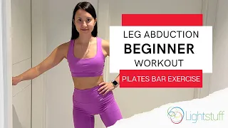 Pilates Bar Kit With Resistance Band Standing Leg Abduction With Door Anchor Home Exercise Workout 