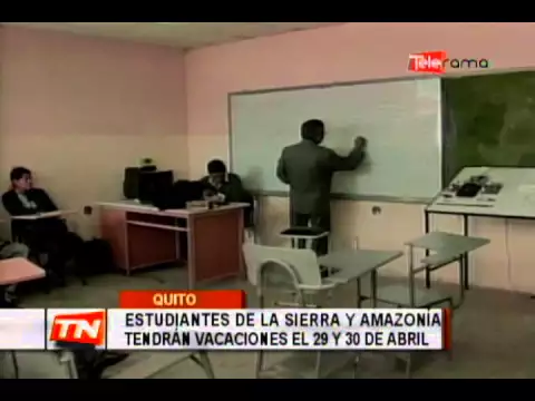 Estudiantes de la sierra y amazonía tendrán vacaciones el 29 y 30 de abril