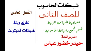 الصف الثاني شبكات الحاسوب الفصل الخامس اجهزة ربط شبكات الايثرنت 