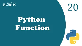 Function In Python Tutorial in Tamil Tamil Programmer