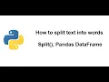 Python Tutorial How to split into words by number of occurence using Pandas