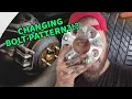 I changed the bolt pattern with hub adapters