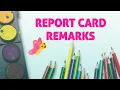 Students remarks To write on Progress card Report card Comments Review students work