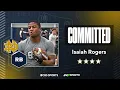 WATCH 4-star RB Isaiah Rogers Commits to Notre Dame No 17 Overall RB