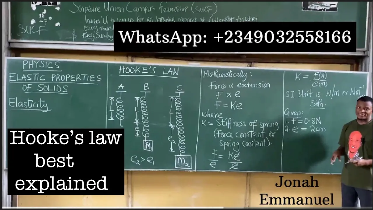 Hooke's Law JAMB and WAEC Physics and the Elastic Properties of Solids #excellenceacademy