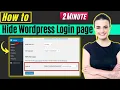 How to hide wordpress login page 2026