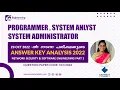 PROGRAMMER SYSTEM ADMINISTRATOR ANALYST NETWORK SECURITY ANSWER KEY 2022 ANALYSIS PART 1