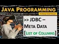 Java Programming Database MetaData - List of Columns in a
