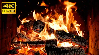 Burning Fireplace With Frosty Night Ambience And Crackling Fire For Relaxing Christmas Ambience 