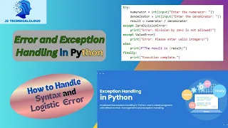 What is Errors and Exception handling in Python Type of Errors Syntax Errors vs Runtime Errors