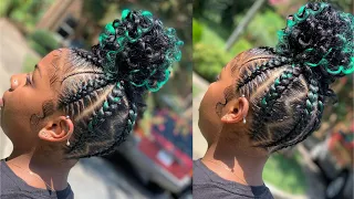 Stitched bohemian feed in bun