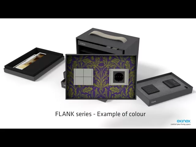 Пулт за управление с 4 бутона Basic KNX 80x80 FF EKINEX, EK-E32-TP - Flank series пример на цветове
