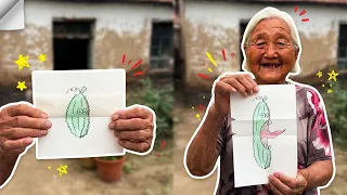 The bitter gourd drawn by grandma is really bitter.