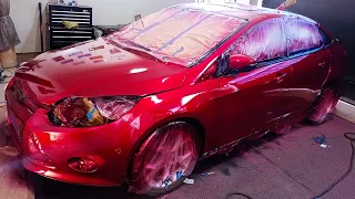COMO PINTAR UN AUTO EN ROJO CANDY EN CASA!