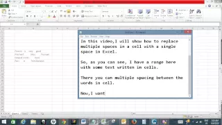 Replace multiple spaces in a cell with single space in Excel