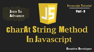 charAt Method In Javascript Javascript Tutorial