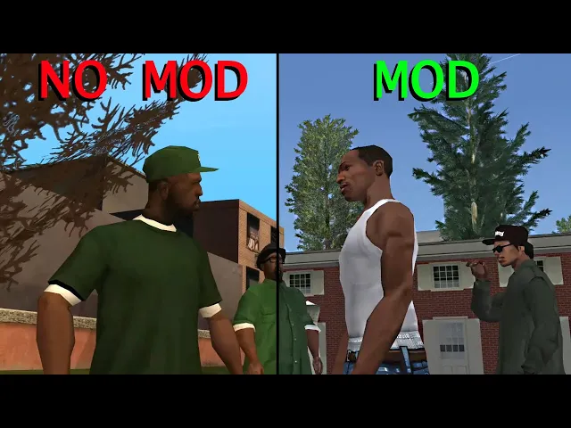 GTA San Andreas (Reimagined WIP ~vs~ Vanilla) comparison