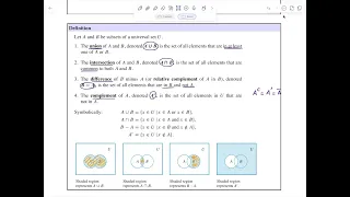 Set Operations Union Intersection Complement Difference