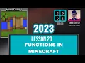 Code org Lesson 20 Functions in Minecraft Express Course 2023 Update