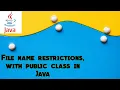 File name restrictions with public class in Java