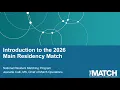 Introduction to the 2026 Main Residency Match for Applicants
