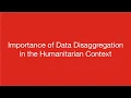 Webinar The Importance of Data Disaggregation in the Humanitarian Context