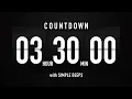 3 Hour 30 Minute Countdown Timer Flip Clock with Simple Beeps