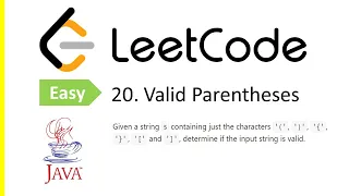 LeetCode Problem 20 Valid Parentheses Java Solution