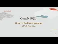 Oracle SQL MOD Function