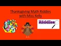 Thanksgiving Math Riddles with Miss Kelly