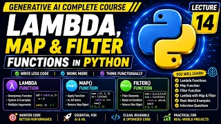 Lambda Map Filter Functions in Python Functional Programming Gen AI Course Lecture 14