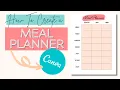 Meal Planning Printable Simple Weekly Meal Planning Canva Tutorial
