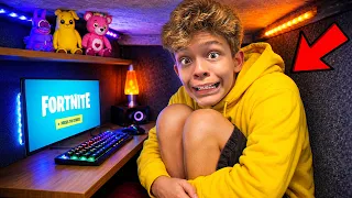 ele JOGOU fortnite escondido GASTANDO V-BUKS por 24 HORAS