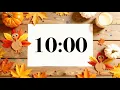 10 Minute Thanksgiving Focus Timer 🍁 Fall November Classroom, Pumpkins, Turkeys \u0026 Fun Acoustic Music
