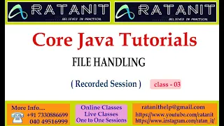 Core Java Tutorials File Handling by Mr Ratan class-03