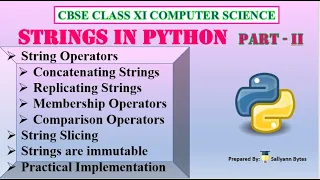 Strings in Python Part 2 Mastering Python Strings Operators Slicing Immutability Class 11