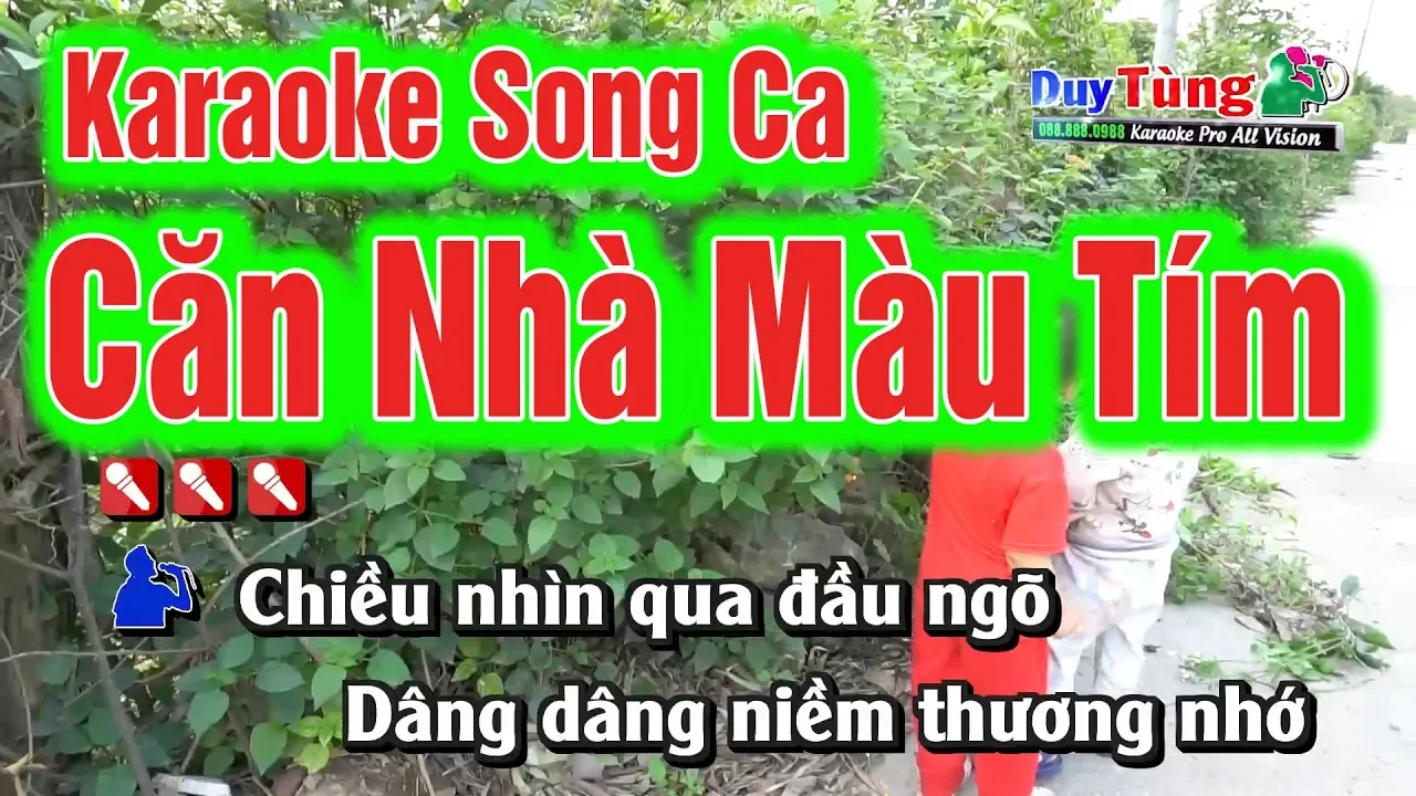 Karaoke || Căn Nhà Màu Tím Song Ca || Nhạc Sống Duy Tùng