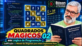 Quadrados Mágicos de Ordem Duplamente Par: Algoritmo e Lógica de Programação em Portugol
