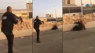 شاهد لحظة إطلاق النار على سيدة فلسطينية شمالي القدس 