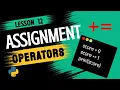 Python Lesson Assignment Operators Beginner