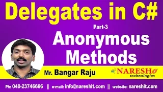 Anonymous Methods in C Delegates Part 3 C NET Tutorial Mr Bangar Raju
