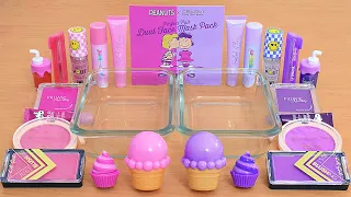 Pink vs Purple - Mixing Makeup Eyeshadow Into Slime ASMR