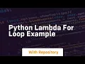 python lambda for loop example