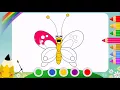 Butterfly Cartoon Drawing and Coloring Pages For Kids