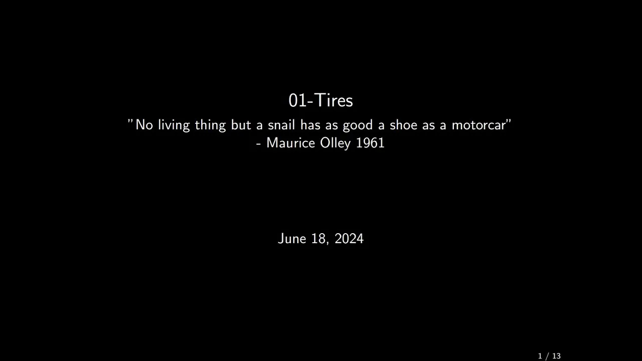Tires Part 1: The Basics [Vehicle Dynamics]