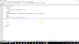 PHP LECTURE 2 DEMONSTRATING ABSENCE OF CASE SENSITIVITY IN PHP FUNCTIONS