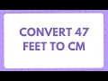 47 feet in cm Conversion of 47 Feet ft in Centimeters cm Convert 47 ft to cm